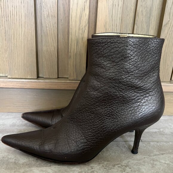 Dolce & Gabbana Leather Ankle Boots Sz 39 9 - Picture 1 of 9